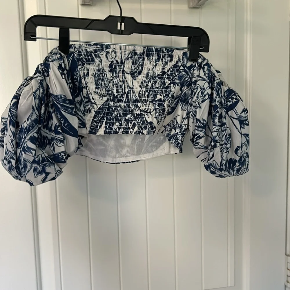 Abercrombie & Fitch Blue and White Floral Maxi Dress